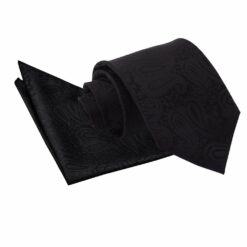 Black Paisley Tie and Pocket Square Set Black Paisley Tie and Pocket Square Set