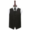 Black Paisley Wedding Waistcoat And Tie 4pc Set