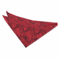 Black and Red Paisley Pocket Square