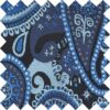 Blue and Black Paisley Bohemian Swatch