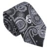 Black and Silver Paisley Bohemian Regular Tie for Boys