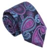 Blue and Orchid Paisley Bohemian Regular Tie for Boys