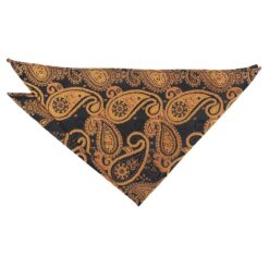 Black and Gold Paisley Bohemian Pocket Square