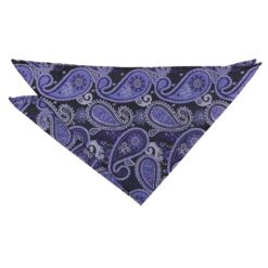 Black and Purple Paisley Bohemian Pocket Square