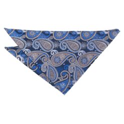 Blue and Cream Paisley Bohemian Pocket Square Blue and Cream Paisley Bohemian Pocket Square