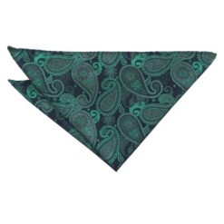 Navy and Green Paisley Bohemian Pocket Square Navy and Green Paisley Bohemian Pocket Square
