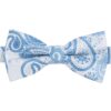 White and Blue Paisley Bohemian Pre-Tied Bow Tie