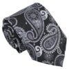 Black and Silver Paisley Bohemian Tie