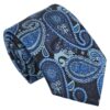 Blue and Black Paisley Bohemian Tie