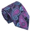 Blue and Orchid Paisley Bohemian Tie