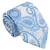White and Blue Paisley Bohemian Tie