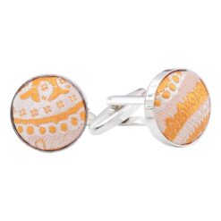 Apricot Paisley Bohemian Cufflinks