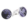 Black and Purple Paisley Bohemian Cufflinks