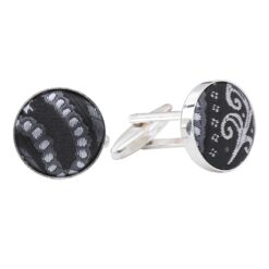 Black and Silver Paisley Bohemian Cufflinks