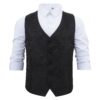 Black Paisley Bohemian Wedding Waistcoat