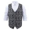Black and Silver Paisley Bohemian Wedding Waistcoat