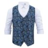 Blue and Black Paisley Bohemian Wedding Waistcoat