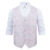 Silver and Pink Paisley Bohemian Wedding Waistcoat