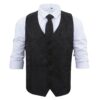 Black Paisley Bohemian Wedding Waistcoat and Tie Set