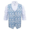 White and Blue Paisley Bohemian Wedding Waistcoat