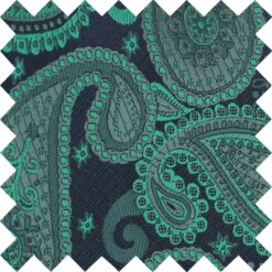 Navy and Green Paisley Bohemian Swatch Navy and Green Paisley Bohemian Swatch