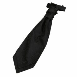 Black Paisley Pre-Tied Wedding Cravat for Boys