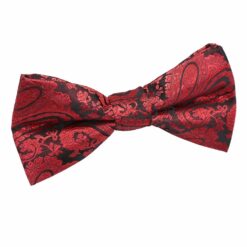 Black and Red Paisley Pre-Tied Bow Tie for Boys Black and Red Paisley Pre-Tied Bow Tie for Boys