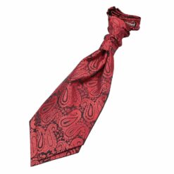 Black and Red Paisley Pre-Tied Wedding Cravat for Boys Black and Red Paisley Pre-Tied Wedding Cravat for Boys