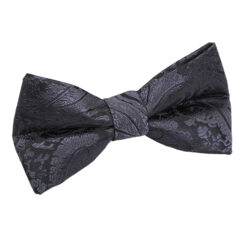 Charcoal Grey Paisley Pre-Tied Bow Tie for Boys Charcoal Grey Paisley Pre-Tied Bow Tie for Boys