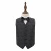 Charcoal Grey Paisley Wedding Waistcoat and Bow Tie Set for Boys