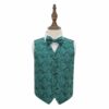 Teal Paisley Wedding Waistcoat and Bow Tie Set for Boys
