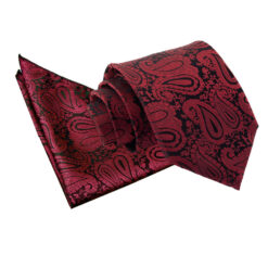 Burgundy Paisley Tie and Pocket Square Set Burgundy Paisley Tie and Pocket Square Set