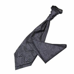 Black and Red Paisley Wedding Cravat and Pocket Square Set Black and Red Paisley Wedding Cravat and Pocket Square Set