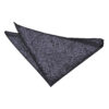 Charcoal Grey Paisley  Pocket Square