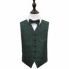 Emerald Green Paisley Wedding Waistcoat and Bow Tie Set for Boys