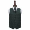 Emerald Green Paisley Wedding Waistcoat and Cravat Set