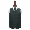 Emerald Green Paisley Wedding Waistcoat And Tie 4pc Set
