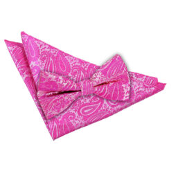 Baby Pink Paisley Bow Tie and Pocket Square Set Baby Pink Paisley Bow Tie and Pocket Square Set
