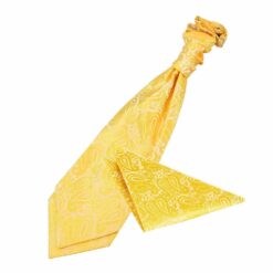 Gold Paisley Wedding Cravat and Pocket Square Set Gold Paisley Wedding Cravat and Pocket Square Set