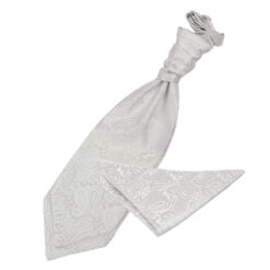 Ivory Paisley Wedding Cravat and Pocket Square Set
