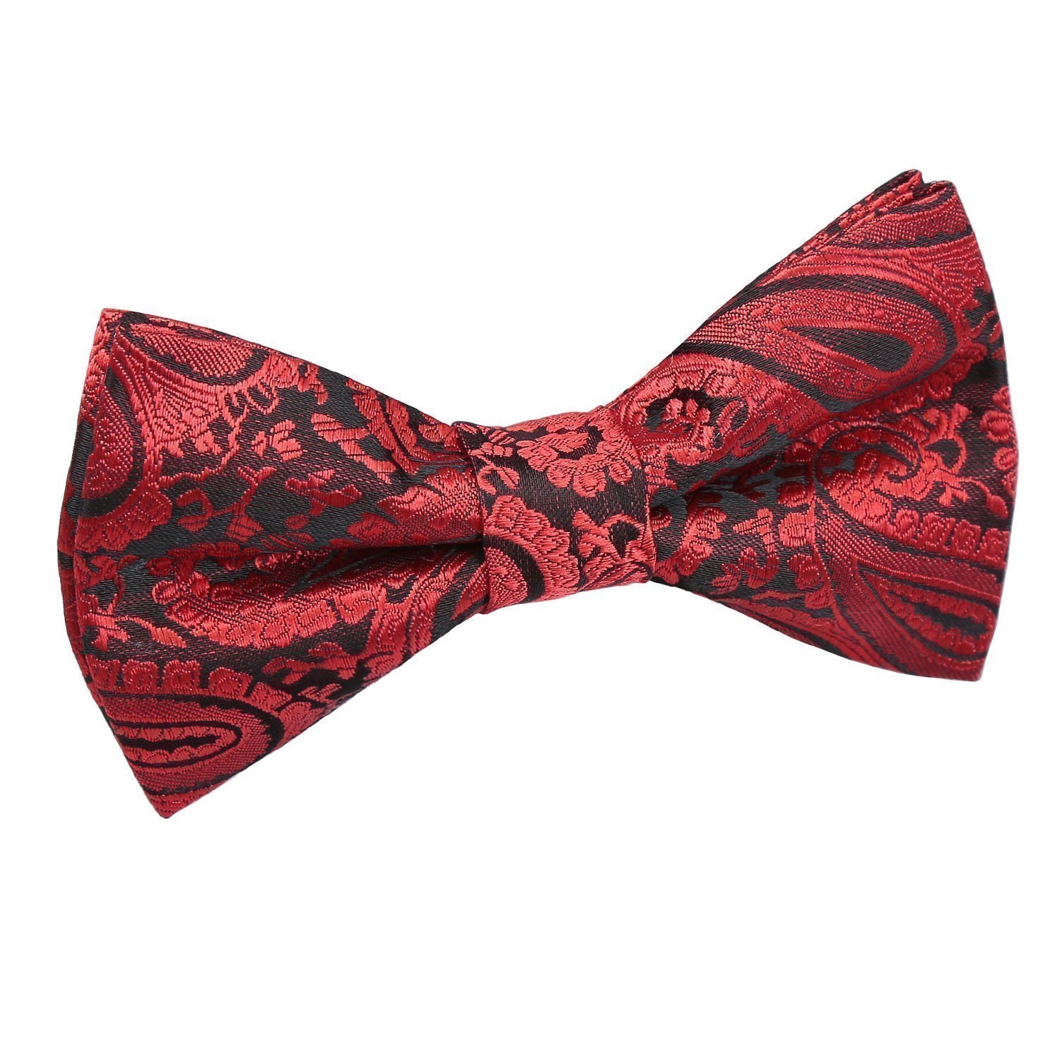 Men's Paisley Black & Red Bow Tie