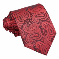 Black and Red Paisley Tie