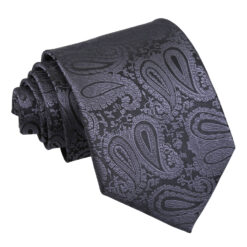 Charcoal Grey Paisley Tie