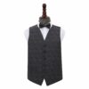 Charcoal Grey Paisley Wedding Waistcoat and Bow Tie 4pc Set
