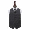 Charcoal Grey Paisley Wedding Waistcoat and Cravat 4pc Set