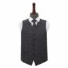 Charcoal Grey Paisley Wedding Waistcoat And Tie 4pc Set