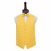 Gold Paisley Wedding Waistcoat and Bow Tie 4pc Set