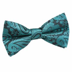 Teal Paisley Pre-Tied Bow Tie Teal Paisley Pre-Tied Bow Tie
