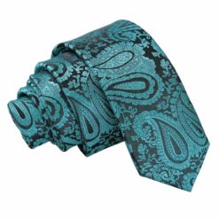 Teal Paisley Skinny Tie Teal Paisley Skinny Tie