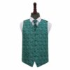 Teal Paisley Wedding Waistcoat and Cravat Set